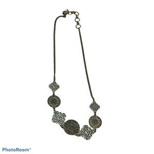 Bronze & Silver Tone Mandala Medallion Necklace